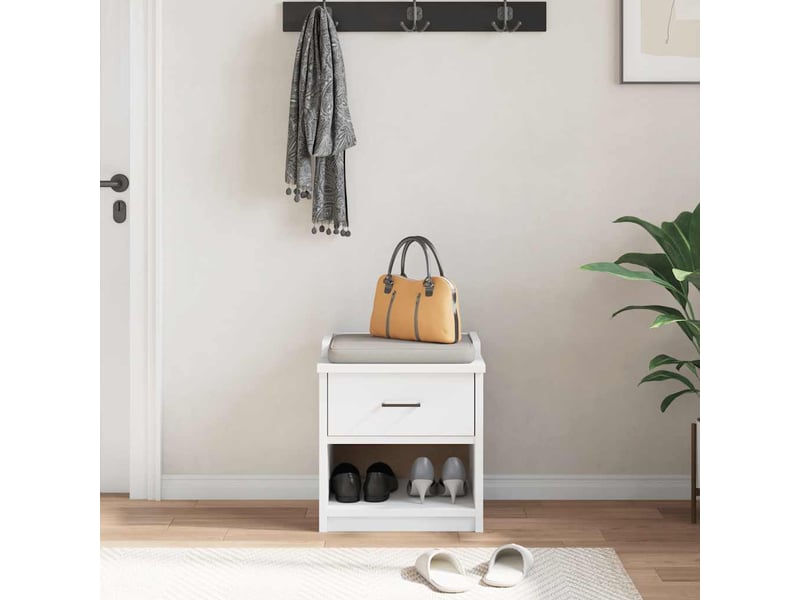  Banc de couloir, banc de rangement sandnes blanc 45x40x50 cm bois de pin massif  - Conforama D