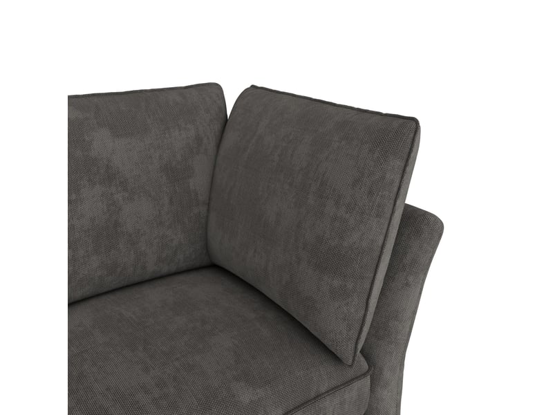 Canapé d'angle modulaire 4 places 225x137 cm – gris – pouf coffre, assise moelleuse en chenille, douce - Conforama E