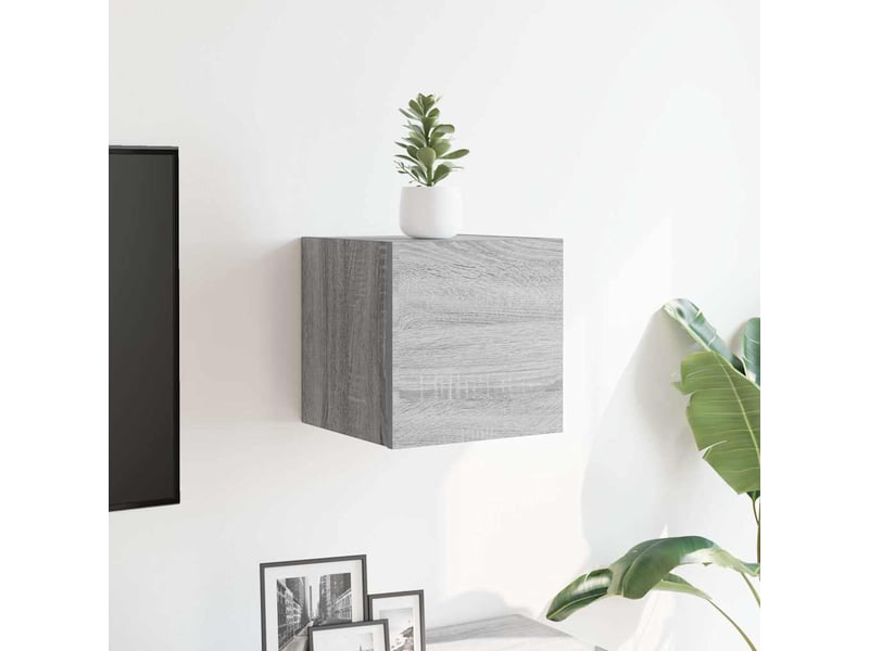  Meuble tv - banc tv - meuble de rangement mural sonoma gris 30,5x30x30 cm  - Conforama C