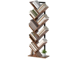 Bibliotheque coloris  marron 9 étagère(s) <strong>DESVIAE</strong> <strong></strong> - 50 cm x 136 cm