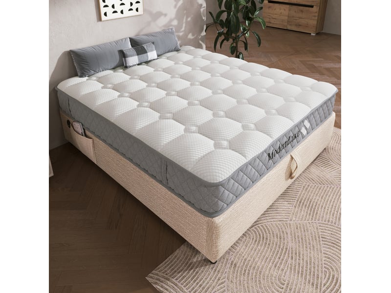  Matelas 160x200 cm 7 zones à ressorts ensachés et mousse froide h3 blanc  - Conforama B