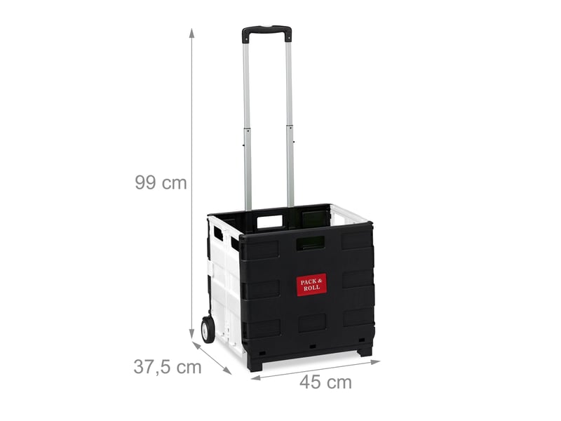  Chariot de transport pliable à roulettes dimensions 35 kg stabilité praticité style moderne en plastique noir 13_0009952  - Conforama B