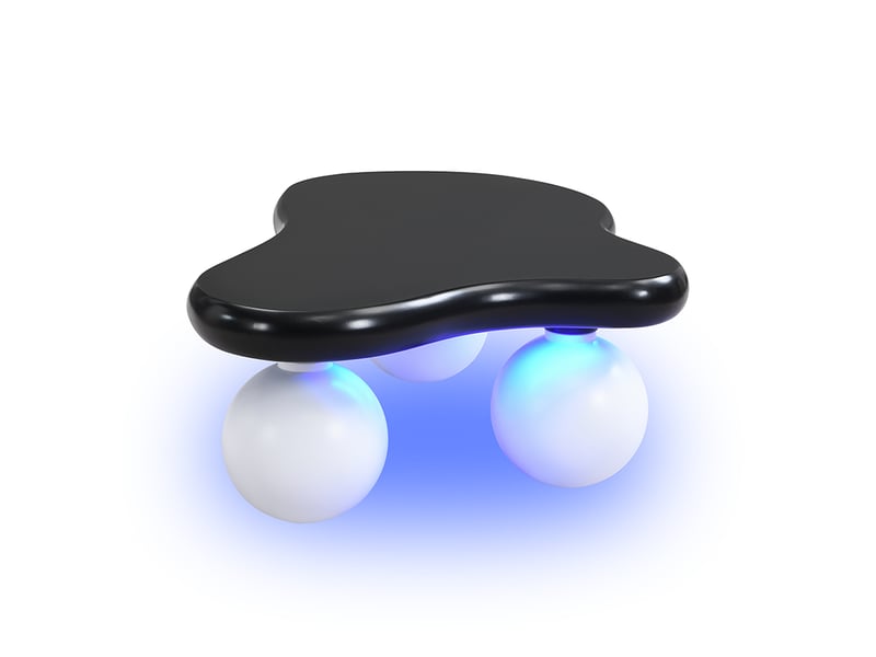 Table basse nuage avec éclairage led 16 coloris, bords arrondis, en mdf, pour salon ou chambre d'enfant, 95×62,5×32 cm  - Conforama E