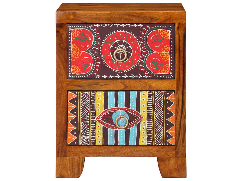  Table de chevet - cabinet de chevet - table de nuit 35x35x45 cm bois d'acacia massif  - Conforama A
