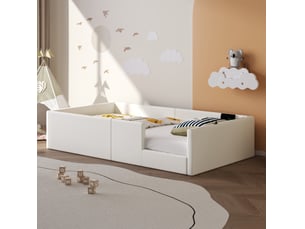 Lit simple 90x200 cm <strong>HNCBB</strong> <strong></strong> coloris blanc