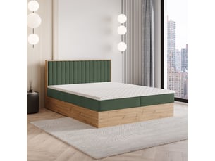 Lit avec rangement 160x200 cm <strong>MASSENO</strong> <strong></strong> coloris vert