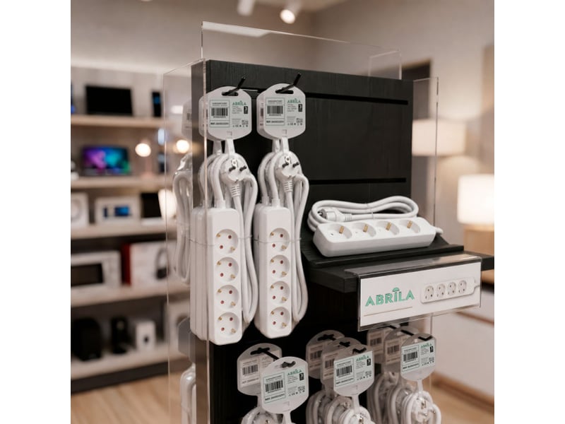  Multiprise fabrilamp florey 4 prises câble 3 m 3680 w blanc 260804291 - Conforama C