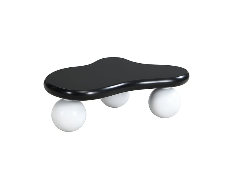  Table basse nuage led 16 couleurs, design moderne en mdf, noir, pieds ronds, style original salon chambre enfant  - Conforama A
