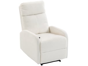 Fauteuil relax manuel  <strong></strong> Tissu bouclette blanc