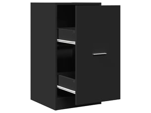 Meuble de rangement, armoire d'apothicaire noir 40x41x77,5 cm bois d'ingénierie