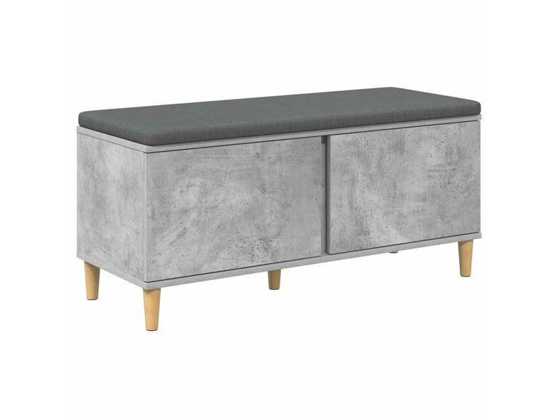  Banc d'entrée, banc interieur avec coussin gris béton 100x38x46 cm shl34703  - Conforama A