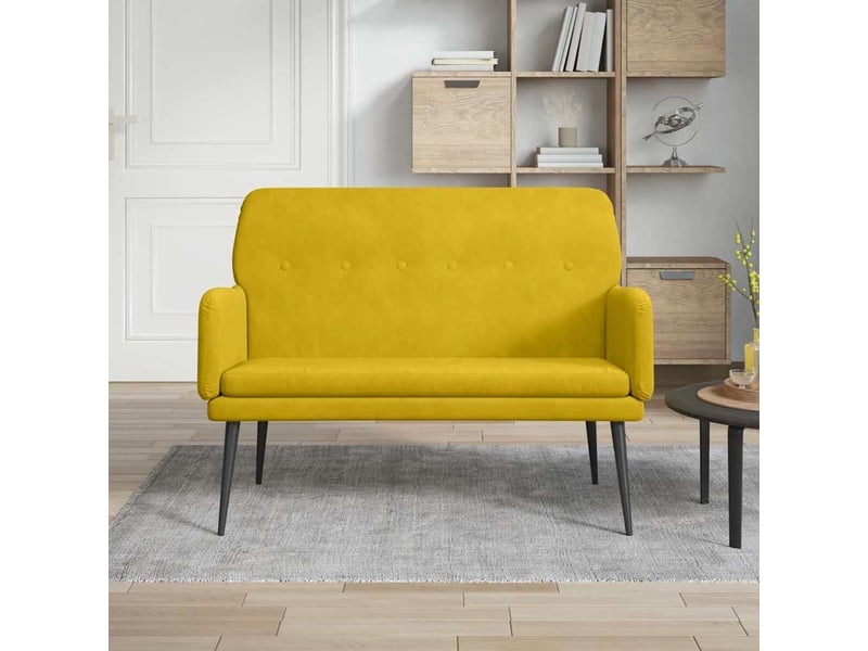  Banc chambre, banc de lit jaune 108x79x79 cm velours shl46650  - Conforama B