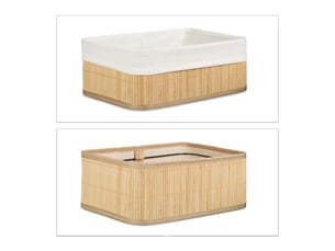 Lot de 3 boîtes de rangement en bambou design vintage 12,5 x 32 x 22 cm en bambou naturel 13_0005301