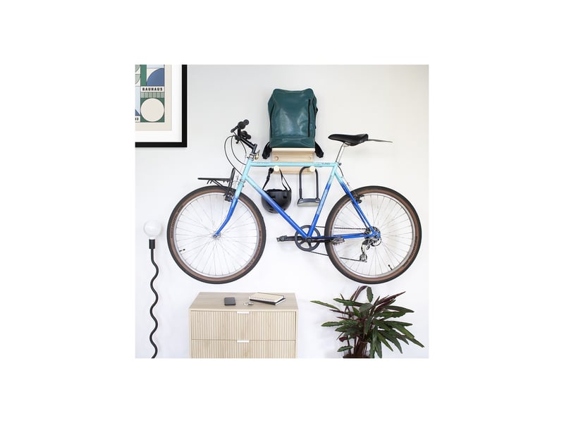  Support vélo mural woody en bois naturel 30 x 30 x 17 cm  - Conforama B