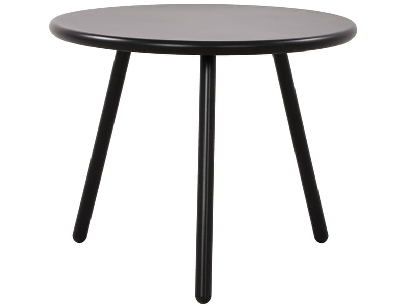 Table basse ronde intérieur extérieur plateau polypropylène noir pieds métal ø 50 cm 10_0009183  - Conforama A