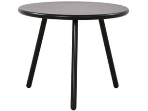 Table basse ronde intérieur extérieur plateau polypropylène noir pieds métal ø 50 cm 10_0009183