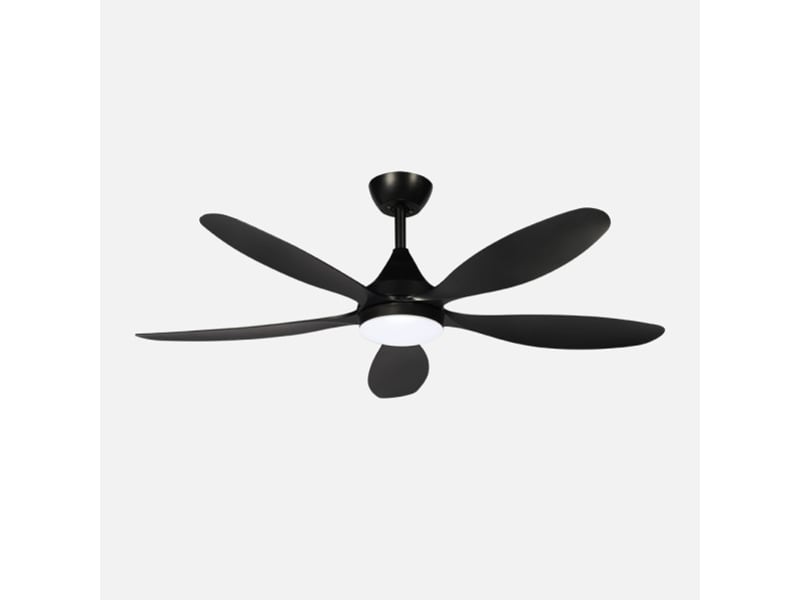  Ventilateur de plafond fabrilamp tobarra dc noir 5 pales 132 cm 6 vitesses led 18 w télécommande 262391509 - Conforama A