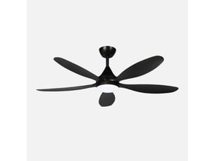 Ventilateur de plafond fabrilamp tobarra dc noir 5 pales 132 cm 6 vitesses led 18 w télécommande
