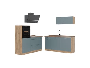 Vicco cuisine, bleu-grischêne doré, 160cm sans plan de travail