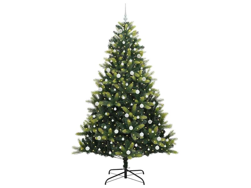  Sapin de noël, arbre de noël artificiel en silicone flexible 300 leds vert shl8822  - Conforama C
