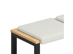 Lot de 2 coussins de banc, coussins d'assise, coussins pour chaisecanapé simili cuir blanc profondeur 35 cm cf52486