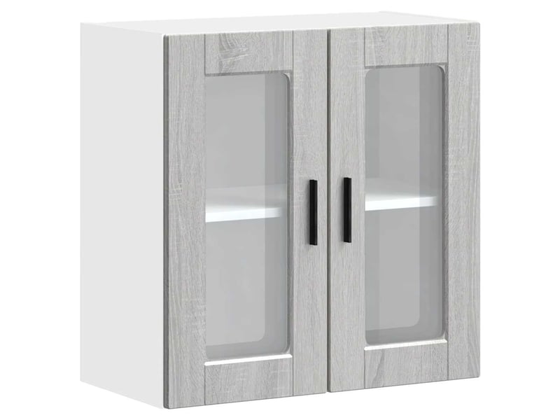 Armoire murale de cuisine avec porte en verre porto sonoma gris shl3428 - Conforama A