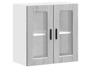 Armoire murale de cuisine avec porte en verre porto sonoma gris shl3428