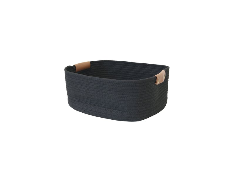 Lot de 6 paniers de rangement en coton noir 37 x 33 x 15 cm 50618L - Conforama D
