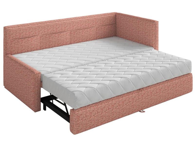 Selsey nesmi - lit rembourré - 90x200 cm - tissu tressé rose Nesmi - Conforama E