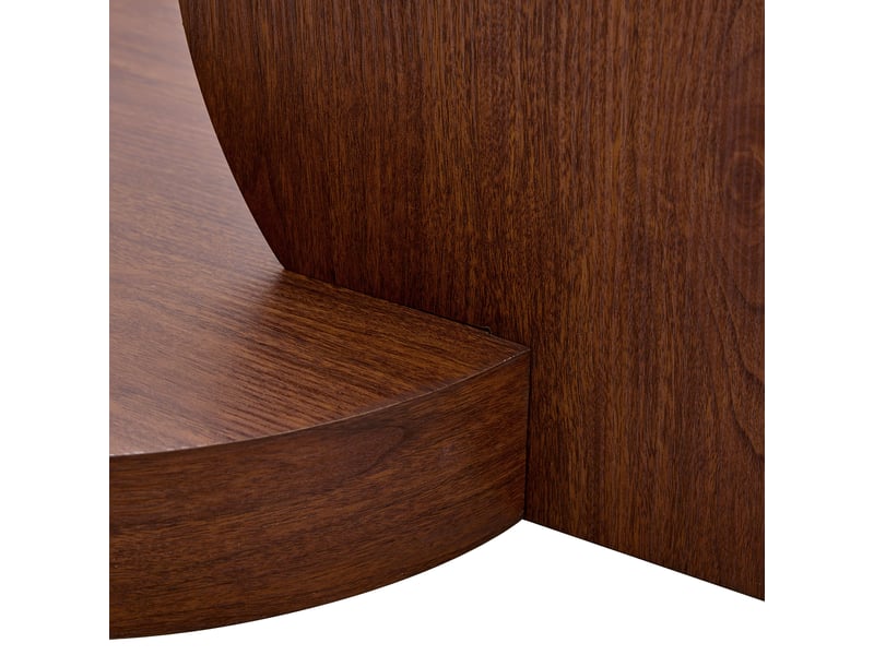  Table basse en verre de sécurité - design moderne - deux couches - 90x90x44 cm - 19.1 kg - aspect grain de noyer  - Conforama W
