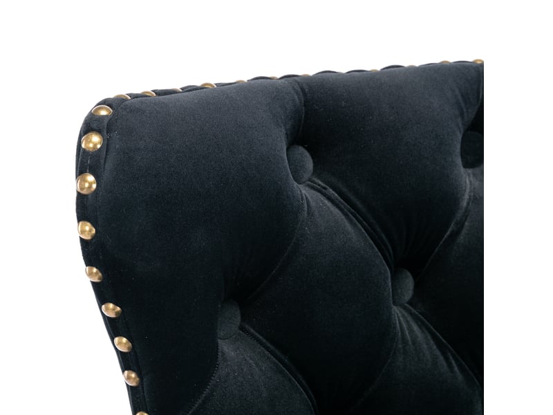  Lot de 2 tabourets de bar pivotants et réglables en velours noir  - Conforama E