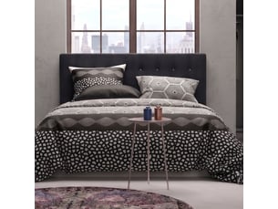 Parure housse de couette 240x220cm + 2 taies motif graphique gris perle et noir 100% coton - nazim