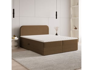 Lit avec rangement 180x200 cm <strong>MASSENO</strong>  <strong></strong> coloris marron