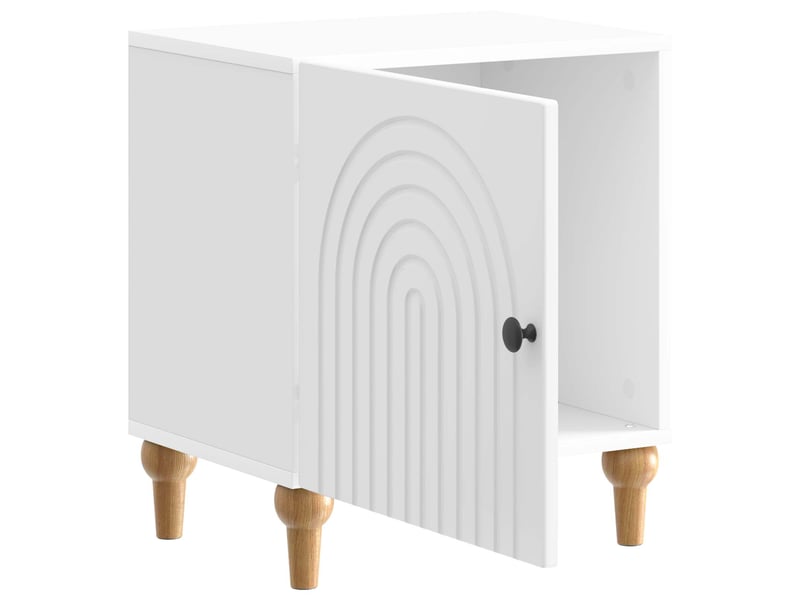  Table de chevet - cabinet de chevet - table de nuit blanc brillant 43 x 34,5 x 50 cm  - Conforama C
