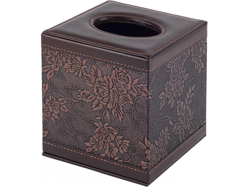  Étui carré en cuir pour boîte à mouchoirs - avec fond magnétique, pour la maison et le bureau - 1 pièce, 16×14×14cm (motif antique)  - Conforama B
