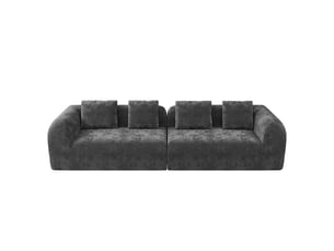Canapé compressé modulable 3 places en chenille premium,aucun montage,mousse 32d haute résilience,canapé salon moderne gris,280x97x66cm