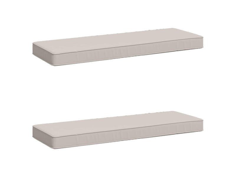 Lot de 2 coussins de banc, coussins d'assise vught 100 % polyester blanc cf58411 - Conforama A
