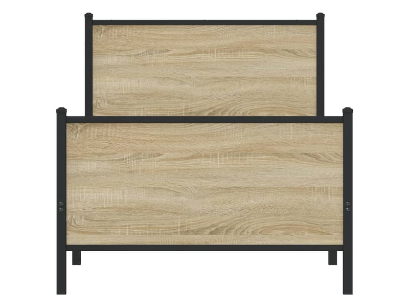  Lit simple- lit adulte -  cadre de lit en métal sans matelas chêne sonoma 80x200 cm  - Conforama D