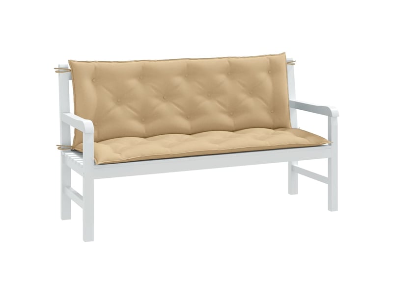 Lot de 2 coussins de banc de jardin, coussins d'assise beige mélangé tissu cf58630 - Conforama B