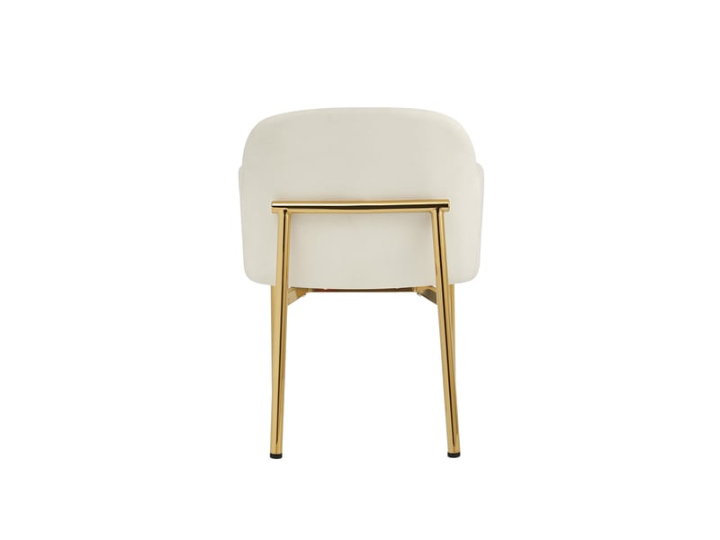  Lot de 6 chaises de salle à manger blanches rembourrées avec accoudoirs, pieds réglables  - Conforama D