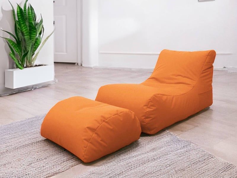  Pouf alton, forme sac, 120x80x60h cm orange Alton - Conforama D