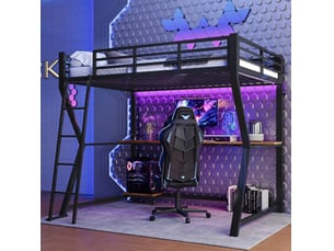 Lit mezzanine 90x200 cm <strong>VIVRYN</strong>  <strong></strong> coloris noir