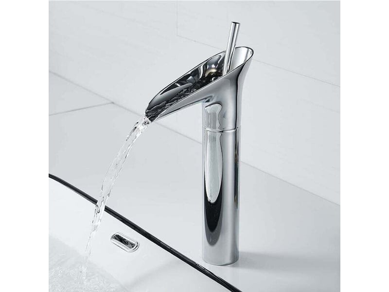  Robinet cascade chromé, monocommande, réglable eau chaudefroide. Design vintage pour salle de bain, élégant et fonctionnel.  - Conforama A