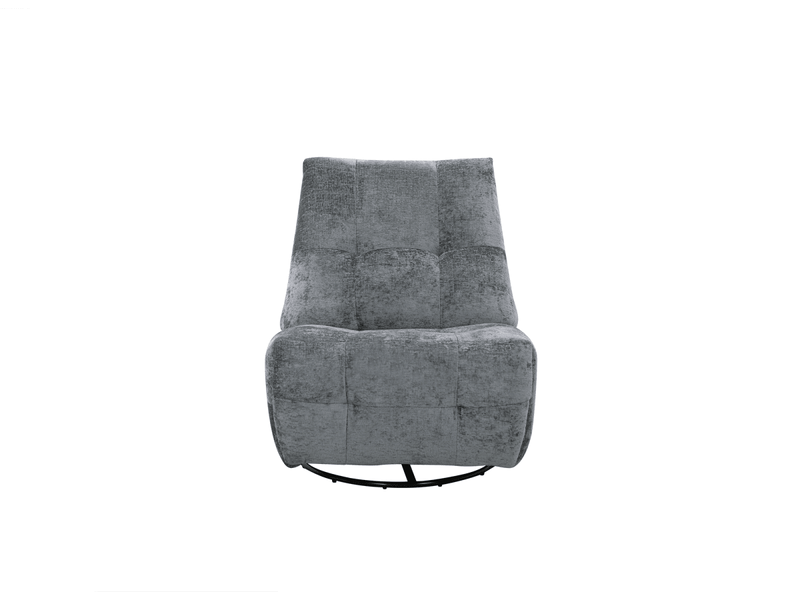  Fauteuil relax pivotant en velours chiné gris lison LISON - Conforama E