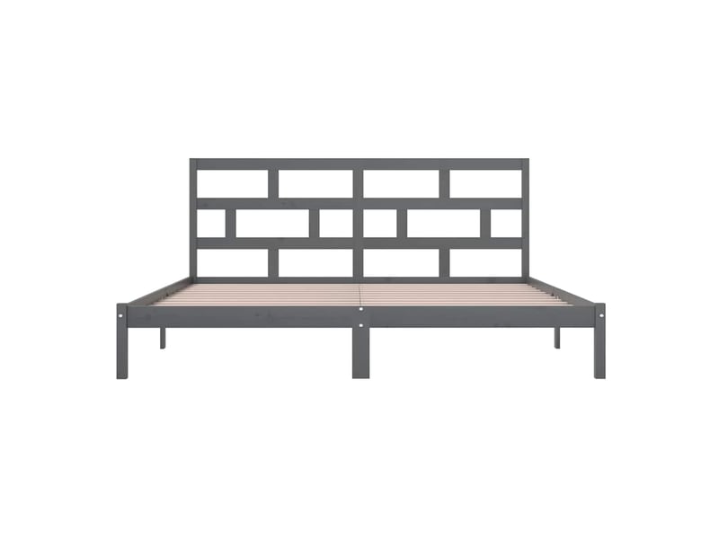  Lit double- lit adulte -  cadre de lit sans matelas gris bois de pin massif 200x200 cm  - Conforama D