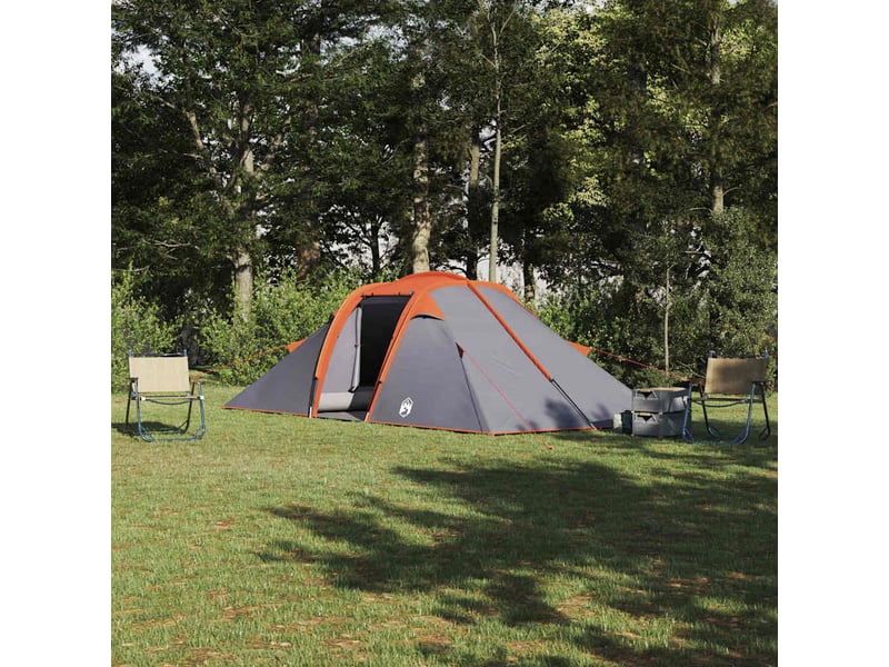  Tente tunnel, tente de camping 4 personne gris et orange taffetas imperméable  - Conforama B