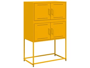 Buffet - bahut - meuble de rangement jaune moutarde 68,5x38,5x107 cm acier