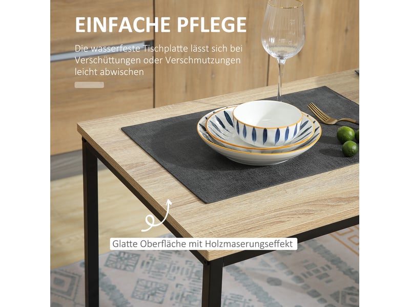  Ensemble table et 2 chaises 90x47x76 cm en métal et panneau de particules chêne  - Conforama E