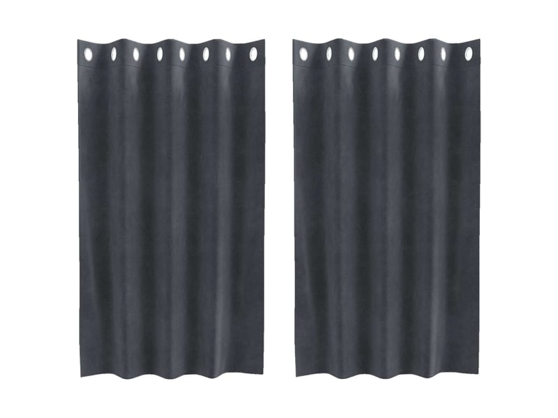  Lot de 2 rideaux, rideaux de fenêtre gris clair 140 x 140 cm velours cf44032  - Conforama A