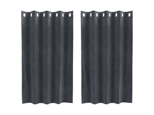 Lot de 2 rideaux, rideaux de fenêtre gris clair 140 x 140 cm velours cf44032